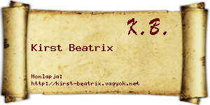 Kirst Beatrix névjegykártya
